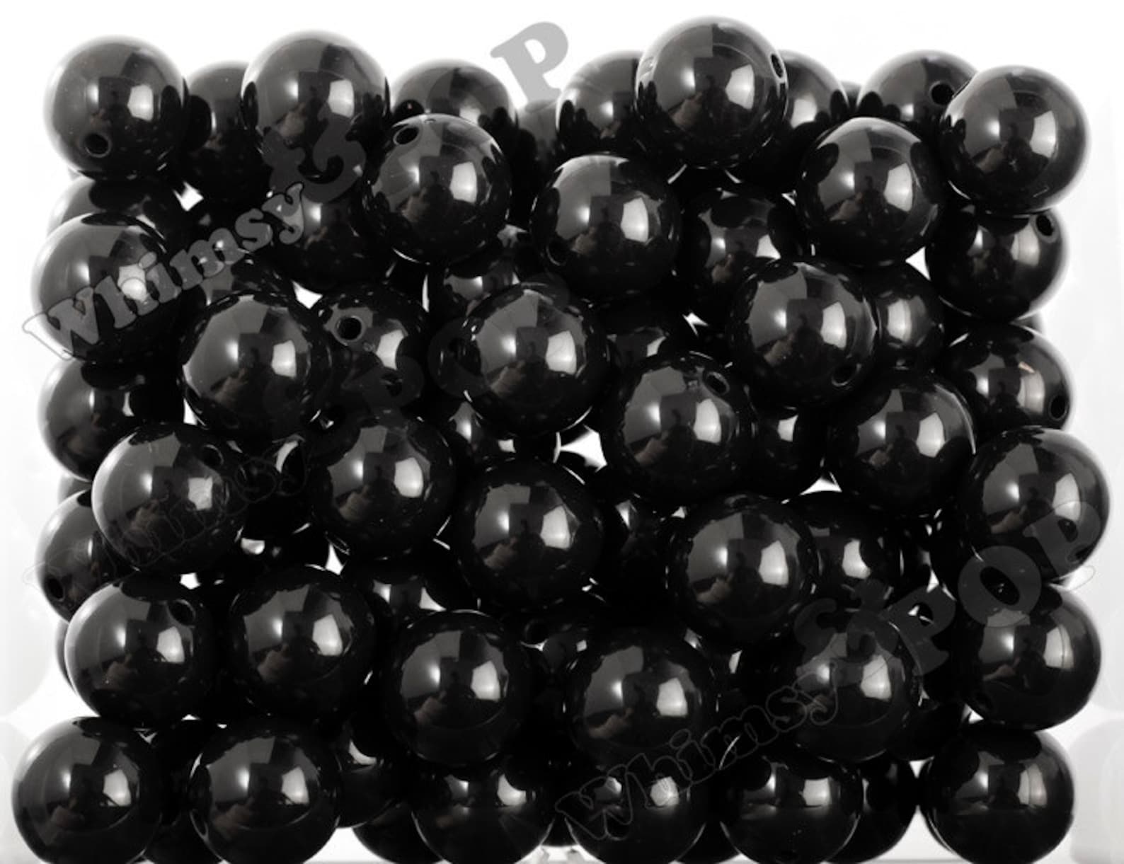20mm 10 PACK of Black Licorice 20mm Gumball Beads Chunky Etsy
