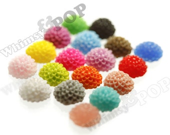 100 - Mixed Colors Tiny Dahlia Flower Cabochons, Flower Cabs, Dahlia Flatbacks, Flat Back Flowers, Flat Backs, Slime Charm 10mm (R4-018)