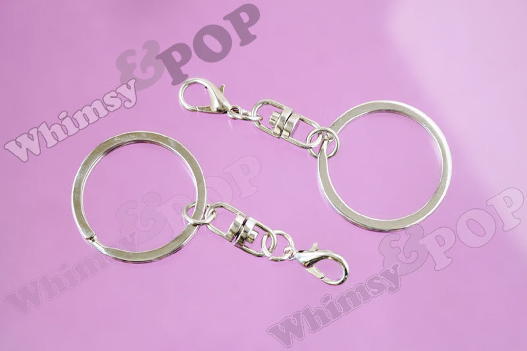 Silver Key Ring Keychain Charm Blanks and Findings Keyring Etsy