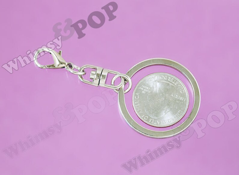 Silver Key Ring Keychain Charm Blanks and Findings Keyring Etsy