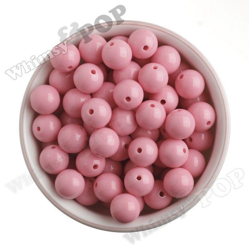 16mm Pastel Pink Gumball Beads, Chunky Gumball Beads, 16mm Gumball Beads, 16mm Chunky Beads, 16mm Beads, Bubblegum Beads, 2mm Hole image 1