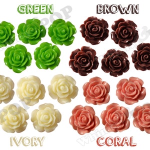 20MM Large Detailed Rose Cabochons, Resin Cabochons, Flower Shaped, Flatback Roses, Flat Back Roses, Flower Cabochons, Flower Cabs image 10