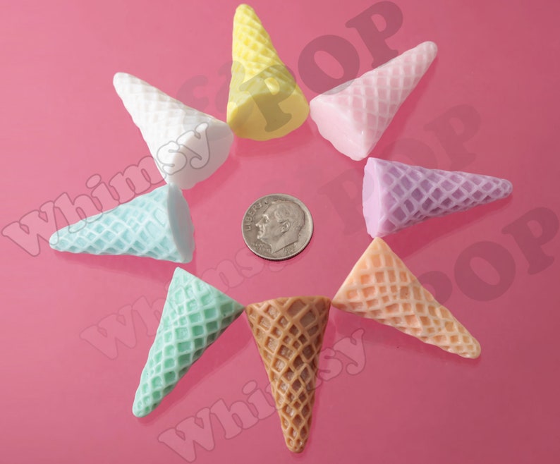 NEW Blank Resin Ice Cream Cone Bottoms Cabochon Ice Cream Etsy