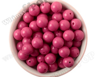 16mm - Watermelon Pink Gumball Beads, Chunky Gumball Beads, 16mm Gumball Beads, 16mm Chunky Beads, 16mm Pink Beads, Bubblegum Beads 2mm Hole