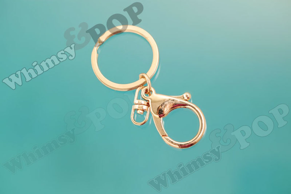 DOLLAR SALE Gold Alloy Large Clasp Key Ring Keychain Charm Etsy