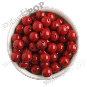 16 mm - Kirschrote Gumball-Perlen, Rote Perlen, Chunky Gumball Beads, 16 mm Gumball Beads, 16 mm Chunky Beads, 16 mm Armband Beads, 2 mm Loch