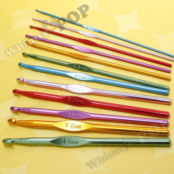 12 Crochet Hook Set, Crochet Hooks, Crochet Needles, Crochet Knitting,  Aluminum, 2.0mm 8.0mm C1-05 