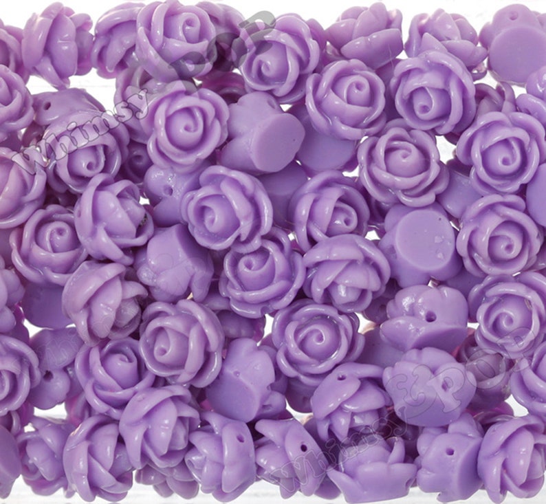 9mm Flower Beads Rose Beads Drilled Flowers 10mm Flower Etsy