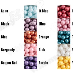 16mm MATTE Pearl Gumball Beads, Chunky Pearl Beads, 16mm Pearl Beads, Pearl Gumball Beads, Bubblegum Beads, Round Acrylic Beads, 2MM Hole image 2