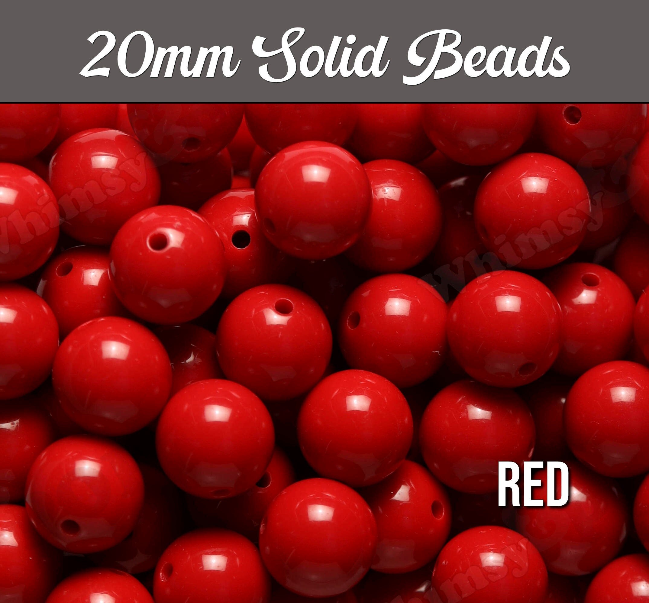 20mm Red Rhinestone Acrylic Beads – Queen Bead Supply
