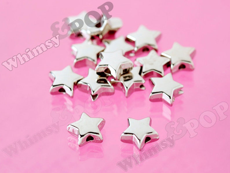 10 x 10mm Resin Black Star Beads