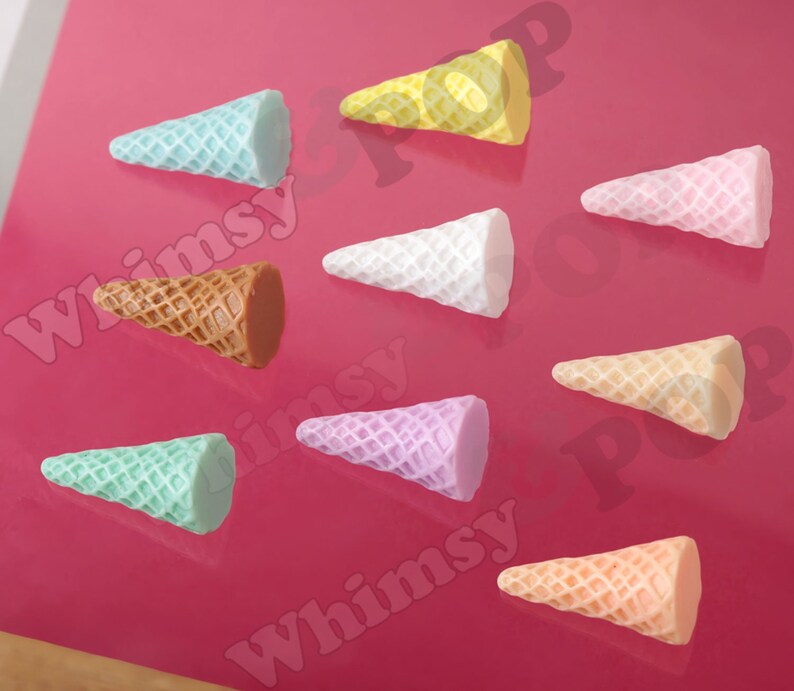 NEW Blank Resin Ice Cream Cone Bottoms Cabochon Ice Cream Etsy