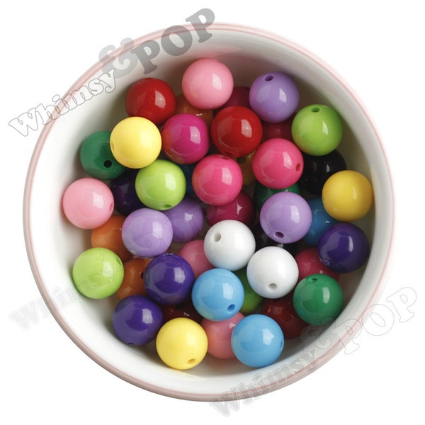 16mm - Mixed Colors Gumball Beads, Chunky Gumball Beads, 16mm Gumball Beads, 16mm Chunky Beads, 16mm Beads, Bubblegum Beads, 2mm Hole