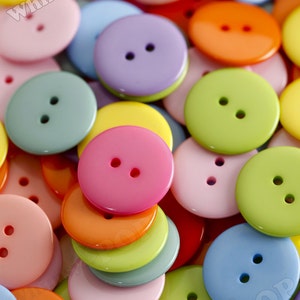 Colorful Resin Buttons, 23mm Sewing Buttons for Crafting, China Buttons, Rainbow Buttons, Sewing Supplies, Pink Plastic Buttons image 3