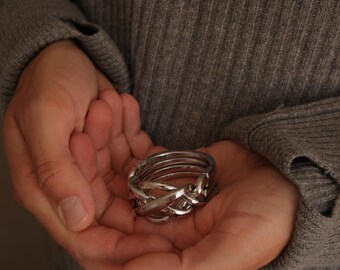 Rompecabezas – Anillo entrelazado / Juguete de lógica de metal creativo para ejercitar la mente (5+)
