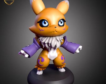 Mini figura peluda de Zorro Místico: modelo de resina para coleccionistas inspirado en el anime