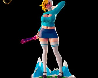 Figura de heroína de fantasía Fionne: Impresa en 3D y pintada a mano. Colección de exhibición.