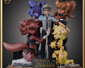 Figura de anime de fantasía de resina pintada a mano de Frennie y Fexa Chiku de la hoguera nocturna FAB