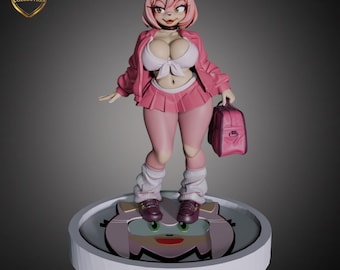 Figura de resina de Amy Rose (anime) – Modelo de colección impreso en 3D y pintado a mano