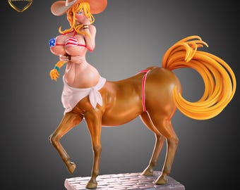 Figura de Chica Centauro – Estatua de anime de fantasía pintada a mano, coleccionable de resina