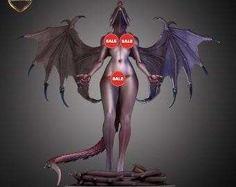 Estatua de Waifu Chica Dragón – Figura de colección de resina hecha a mano, modelo de Waifu impreso en 3D
