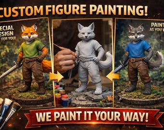 Figura de resina impresa en 3D personalizada, pintada a mano y coleccionable.