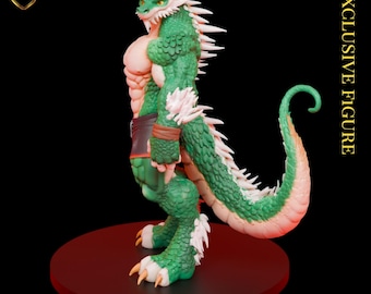 Furry Dragon Fantasy Character Figurine – Handcrafted 3D Printed & Hand Painted Display Collectible