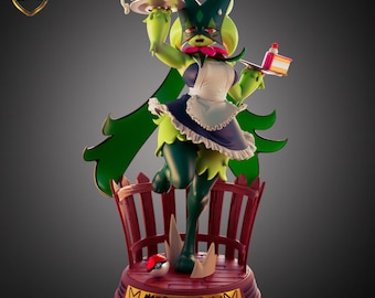 Figura de Meowscarada – Estatua de anime inspirada en Pokémon, gato mágico de hierba coleccionable de resina