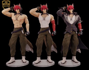 Komano Moneto Furry Character Figurine – Handcrafted 3D Printed & Hand Painted Display Collectible