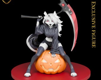Loona-inspirerad Halloween Hellhound-figur – Handgjord 3D-printad och handmålad samlarfigur