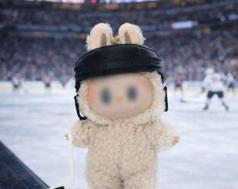 3D Printed Hockey Set (Helmet, Stick, Skates) for  17cm - 20cm Blind Box Monster Plush Pendant Doll