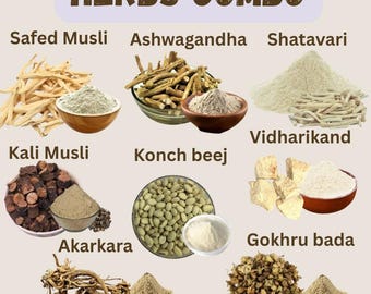 Ayurvedic Herbs Combo – Ashwagandha, Shatavari & More (Whole/Powder)