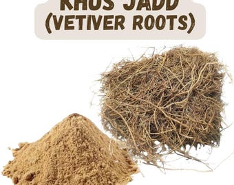 Biologische vetiverwortel: gedroogde khus-khusjad, natuurlijk aromatisch kruid