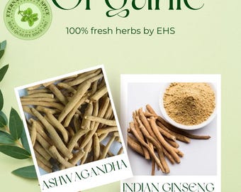 Ashwagandha Roots & Powder, Indian Ginseng, Withania Somnifera, Natural Herb Powder by EHS
