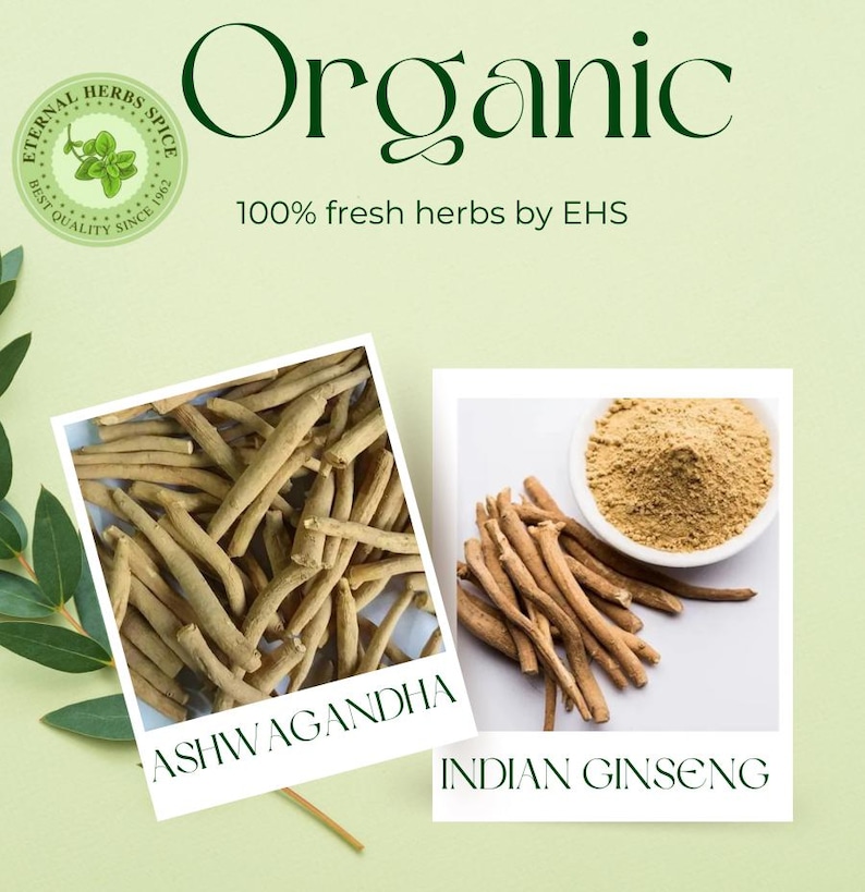 Ashwagandha-wortels en -poeder, Indiase ginseng, Withania Somnifera, natuurlijk kruidenpoeder van EHS afbeelding 1