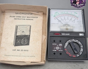 Vtg Micronta Multimeter 22-201U Radio Shack Analog Tester 20k Ohm/Volt För Del