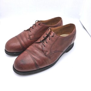 Vintage Cap Toe Oxford Men 10 W Brown Leather Vibram Gumlite Made in USA Dress‎ Made In Italy Cap Toe Oxford Brown Leather Vibram Gumlite  main image 2