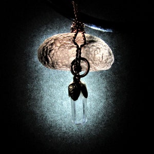 Saffordite and Quartz Crystal Pendant Copper Wrapped 5 grams Cintamani Stone/ Tektite/ Energy Stone/Healing Stone
