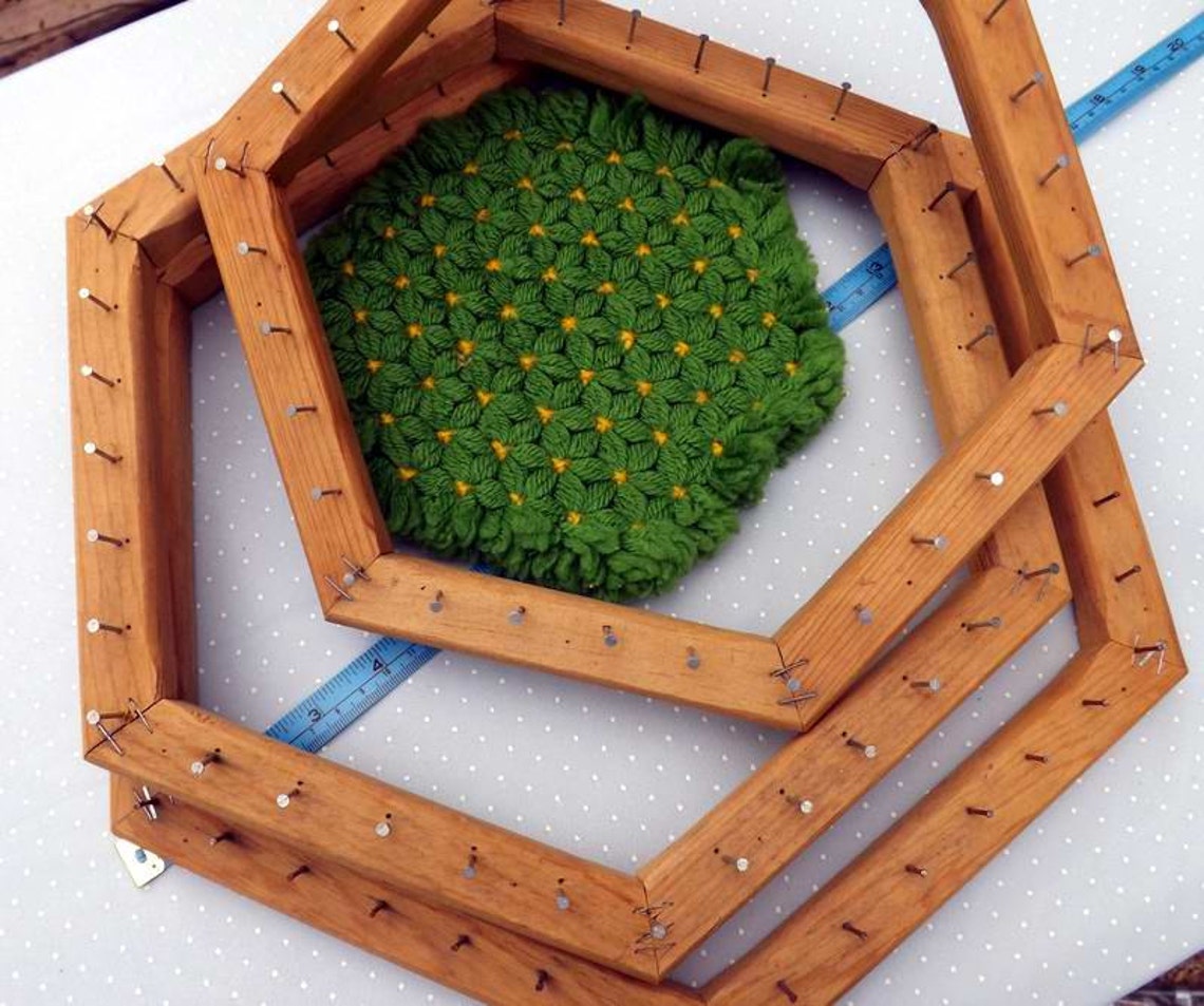 Weaving Loom Hexagon Wood Pot Holder 3 Looms Etsy