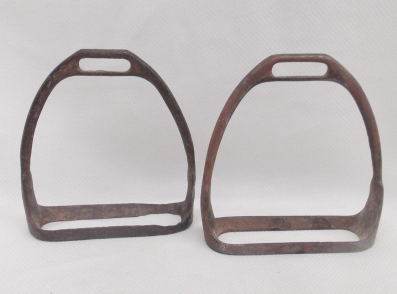 Vintage Worn Saddle Irons Cast iron Stirrups Rustic English Etsy