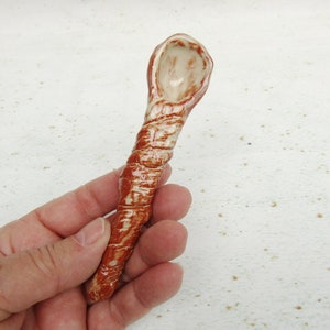 Handcrafted Ceramic Spoon/rustic red earthenware/honey spoon/sugar spoon/Serving spoon