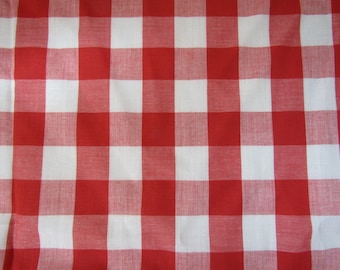 Cotton fabric 1"  Red gingham checks/ Quilting/decorating