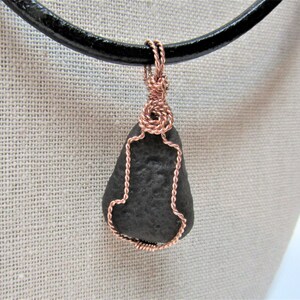Copper Wire Wrapped Tear Drop Saffordite Choker 6 grams Cintamani Stone/ Tektite/ Energy Stone