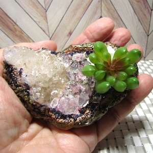 Geode Planter/real geode/Quartz/air Plant holder/Nature
