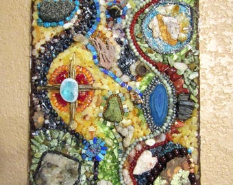 The Eye of the Beholder Mosaic Wall Art/Mixed media/Abstract Art/organic decor