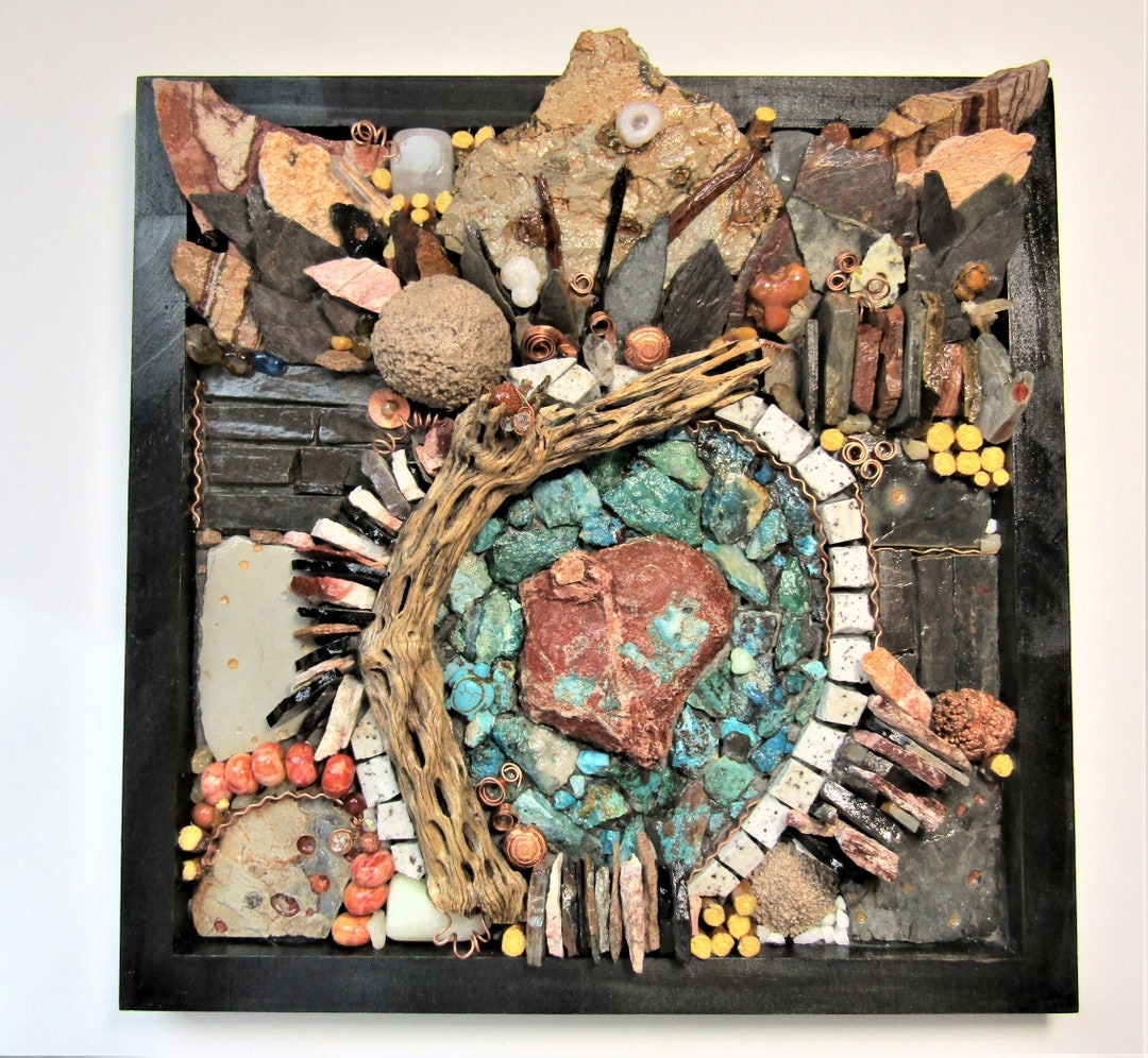 Stone Mosaic Wall Art/mixed Media/origins/abstract Etsy