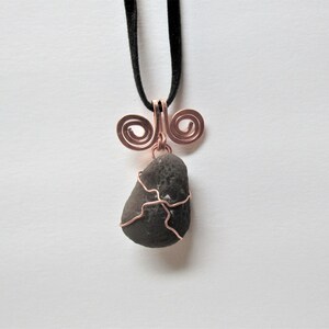 Strong Saffordite Pendant Copper Wrapped 4.32 grams Cintamani Stone/ Tektite/ Energy Stone/Peace