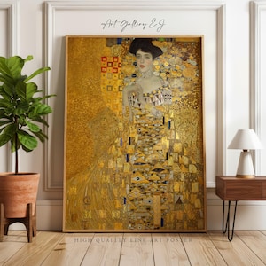 Gustav Klimt Portrait of Adele Bloch-Bauer I Art Print | Masterpiece Poster | Museum Quality Fine Art Giclee | Art Nouveau Wall Decor