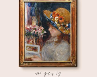 Reading Girl | Mailed Fine Art Giclée Print | Pierre-Auguste Renoir | Portrait Painting | Gallery Quality Wall Decor | PPR002