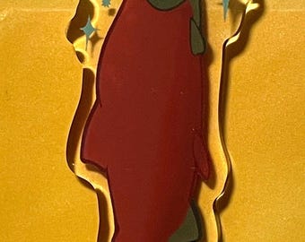 Sockeye Salmon Acrylic Epoxy Keychain
